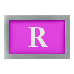 Monogram Initial Name Template Purple White Cute Belt Buckle