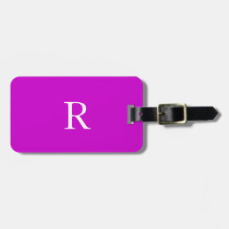 Monogram Initial Name Template Purple White Modern Luggage Tag