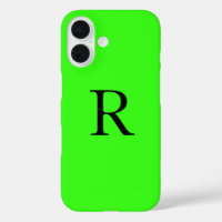 Monogram Initial Neon Green Solid Color Cool