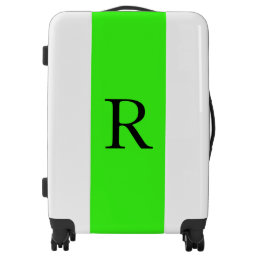 Monogram Initial Neon Green Solid Color Cool Luggage