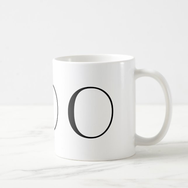 Monogram Initial O Black & White Modern Coffee Mug (Right)