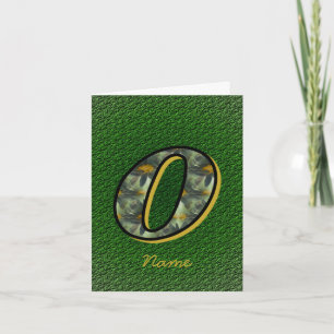 Monogram Initial O Daisies Art Personalized Note Card