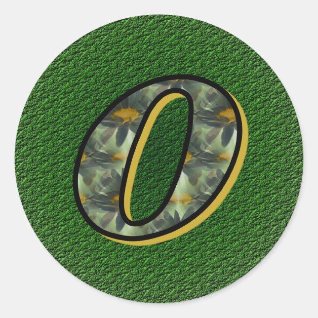 Monogram Initial O Daisies Flower Art Classic Round Sticker (Front)