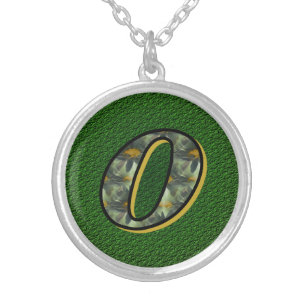 Monogram Initial O Daisies Flower Art Silver Plated Necklace