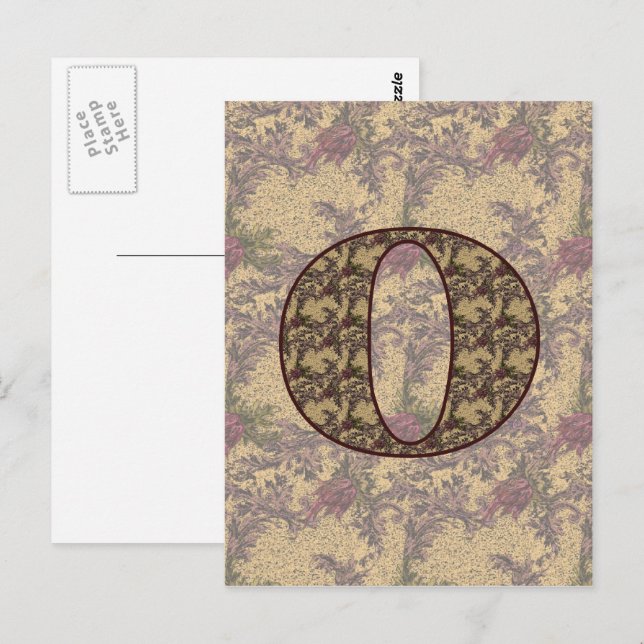 Monogram Initial O Elegant Vintage Floral  Postcard (Front/Back)