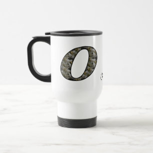 Monogram Initial O Hydrangea Flower Personalized Travel Mug