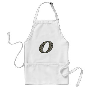 Monogram Initial O Hydrangea Flowers Adult Apron