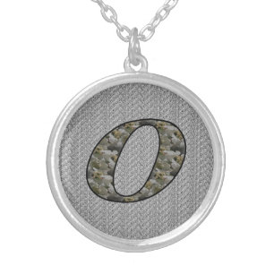 Monogram Initial O Hydrangea Flowers Silver Plated Necklace