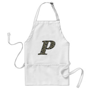 Monogram Initial P Hydrangea Flowers Adult Apron