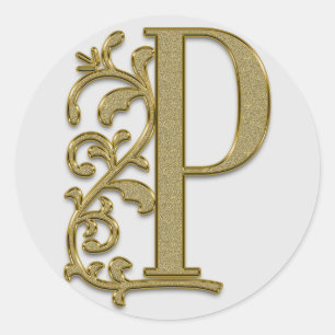monogram initial P stickers