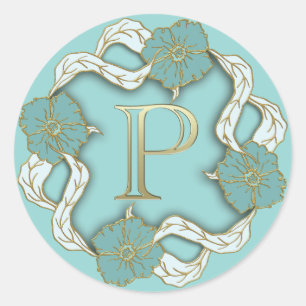 monogram initial P stickers