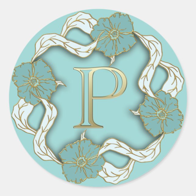 monogram initial P stickers (Front)
