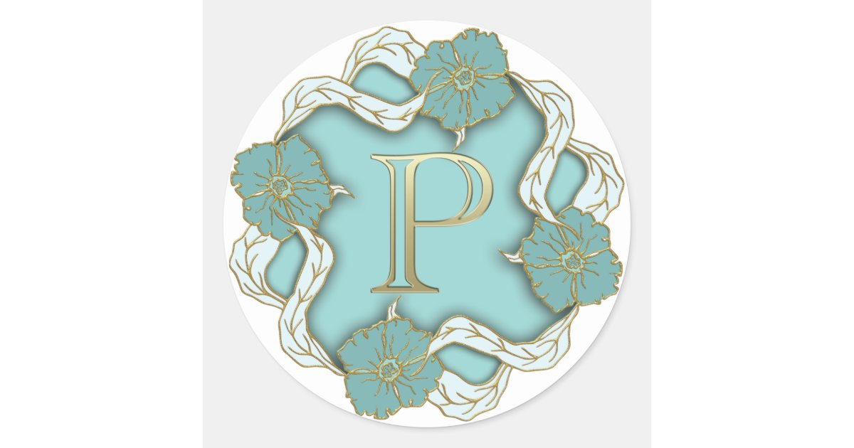 Initial P Sticker monogram initial P stickers | Zazzle