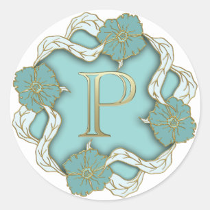monogram initial P stickers