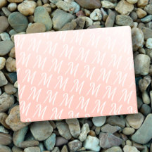 Monogram initial pastel orange citrus modern chic