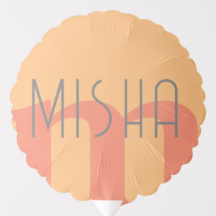 monogram initial peach pink name modern balloon