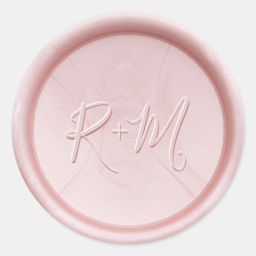 Monogram Initial Pearl Pink Wax Seal Sticker