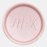 Sage Green Double Monogram Faux Wax Seal Stickers