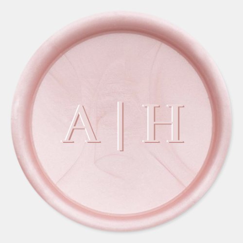 Monogram Initial Pearl Pink Wax Seal Sticker