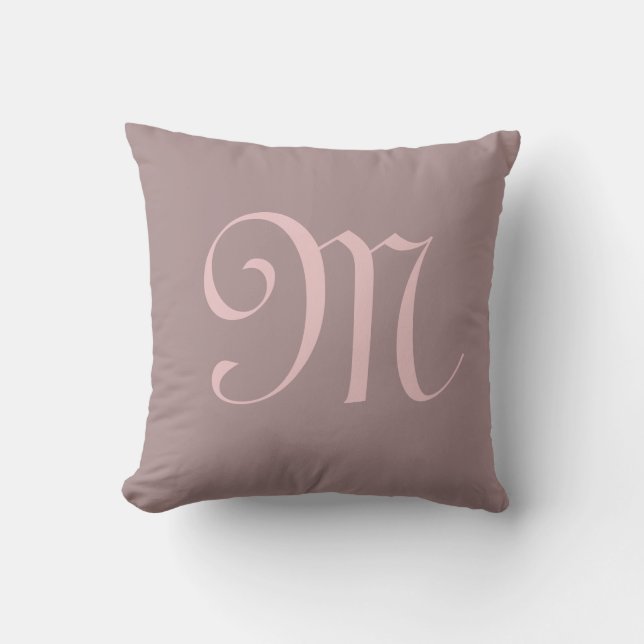 Monogram Initial Personalized Custom Throw Pillow (Front)