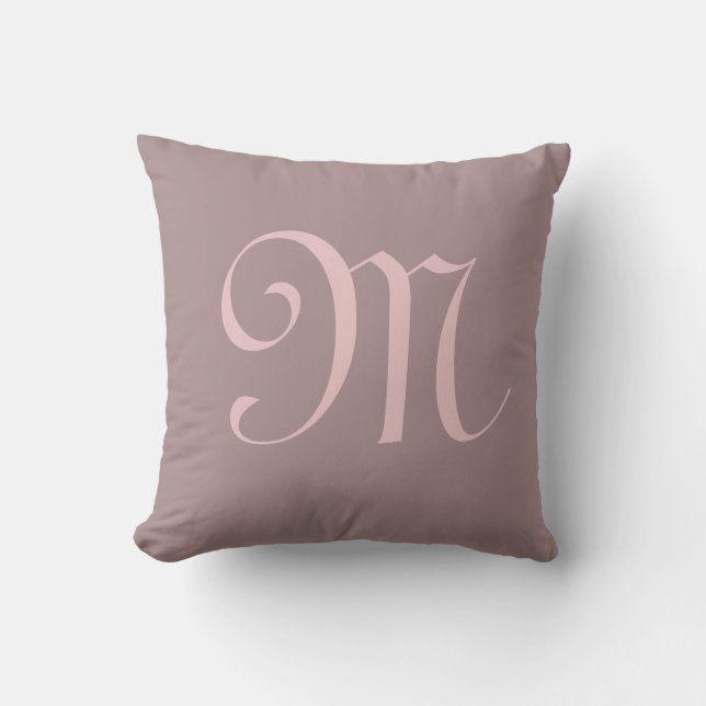Monogram Initial Personalized Custom Throw Pillow (Front)