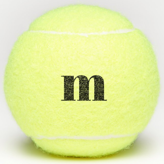 Monogram Initial Personalized Tennis Balls (Fun minimalist lower case monogram initial personalized tennis ball)