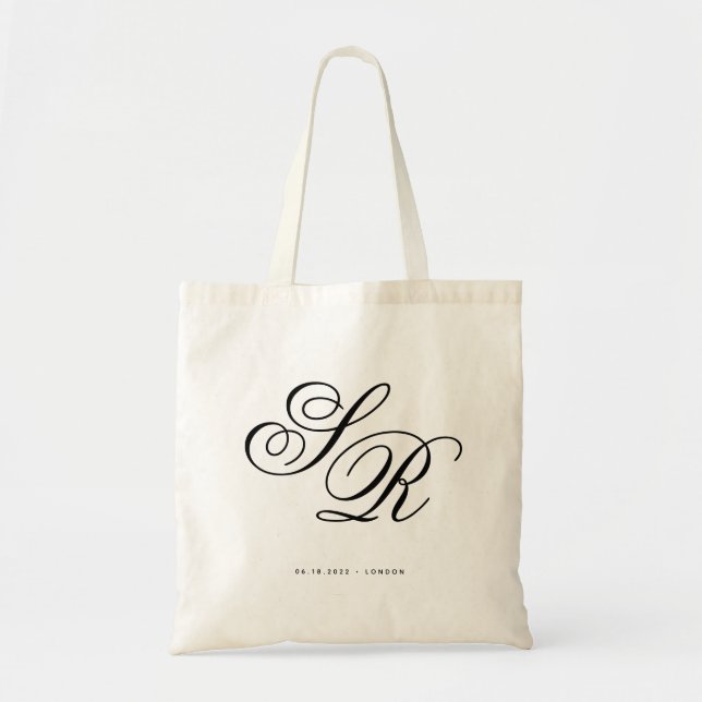 Monogram Initial personalized wedding welcome Tote Bag (Front)