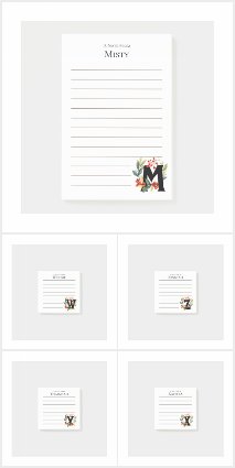 Monogram Initial Personalized Wreath Post-it Note