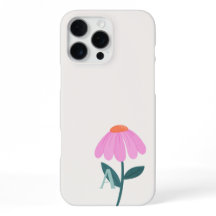 Monogram Initial Pink Daisy Illustration