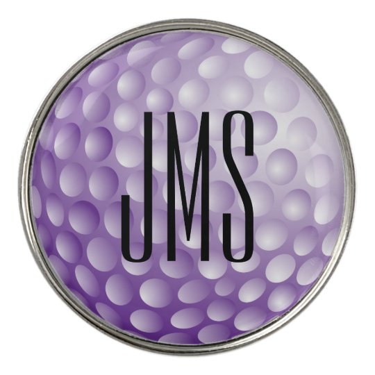 Monogram Initial Purple Golf Ball Golf Ball Marker