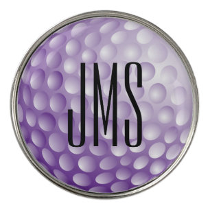 Monogram Initial Purple Golf Ball Marker
