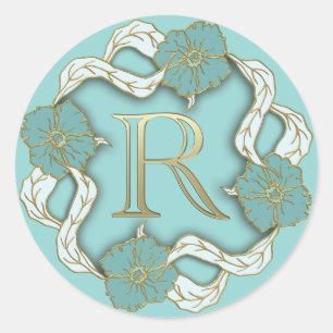 monogram initial R stickers