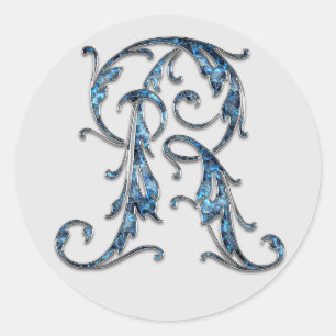 monogram initial R stickers