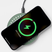 Monogram initial retro radial dots sage green wireless charger  (Phone)