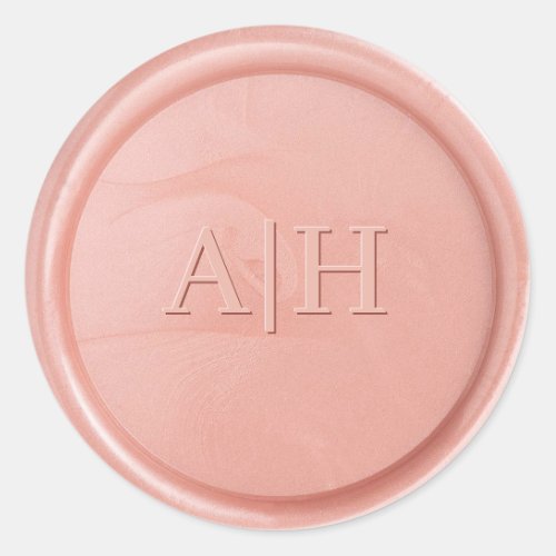 Monogram Initial Rose Wax Seal Sticker