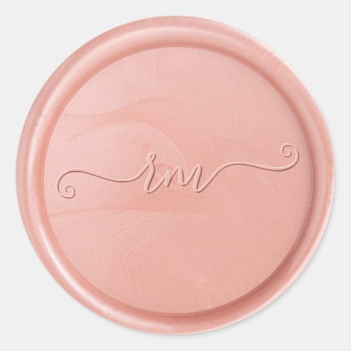 Monogram Initial Rose Wax Seal Sticker