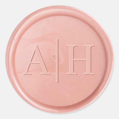 Monogram Initial Rose Wax Seal Sticker