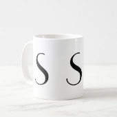 Monogram Initial S Black & White Modern Coffee Mug (Front Left)