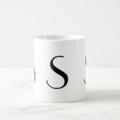 Monogram Initial S Black & White Modern Coffee Mug (Center)