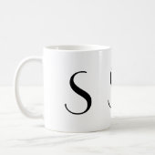 Monogram Initial S Black & White Modern Coffee Mug (Left)