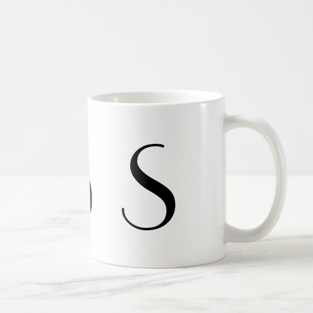 Monogram Initial S Black & White Modern Coffee Mug (Right)