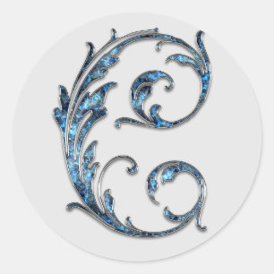 monogram initial S stickers