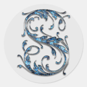 monogram initial S stickers
