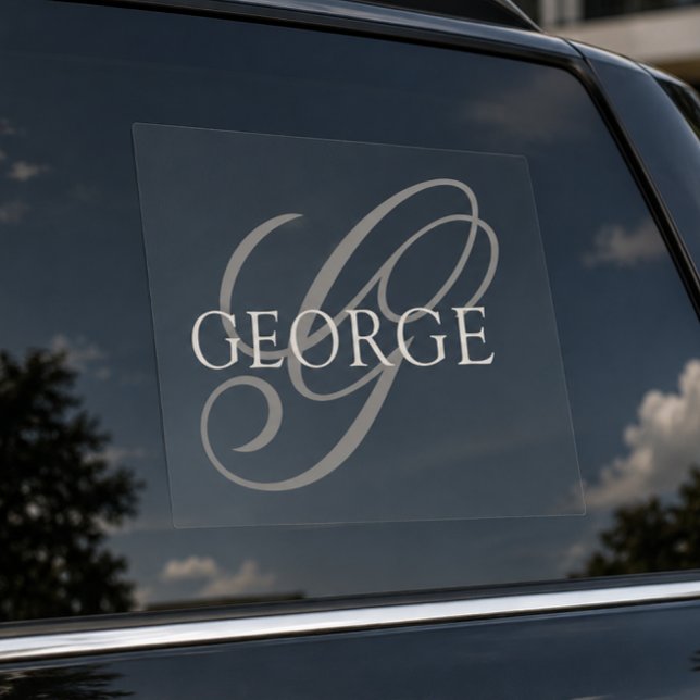 Monogram initial Script Car Window Cling (Creator Uploaded)