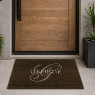 Monogram initial Script Fiber Doormat
