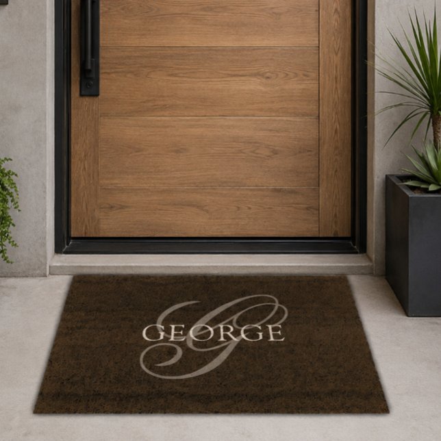 Monogram initial Script Fiber Doormat (Creator Uploaded)