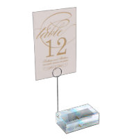 Monogram Initial Script Holographic Iridescent Place Card Holder