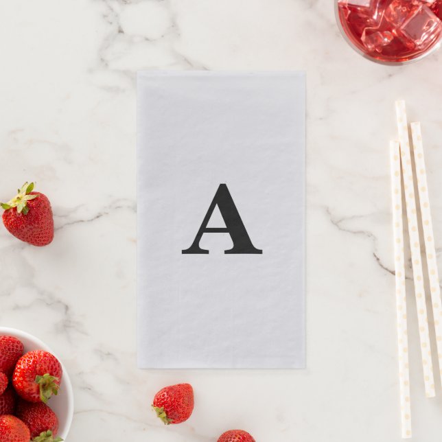 Monogram Initial Simple Elegant Custom Name Cute Paper Guest Towels (Insitu)