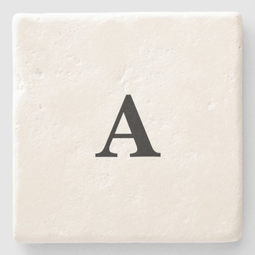 Monogram Initial Simple Elegant Custom Name Cute Stone Coaster