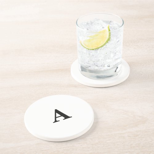 Monogram Initial Simple Elegant Custom Name Gift Coaster